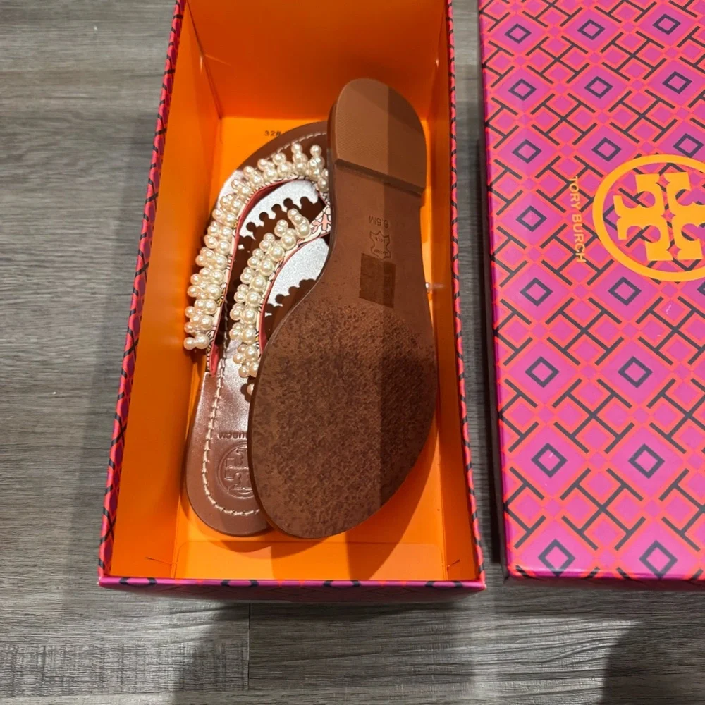 Tory Burch Tatiana Pearl Detail Hicks Garden Fresh Thong Sandals